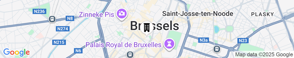 Map for Warwick Grand-Place Brussels