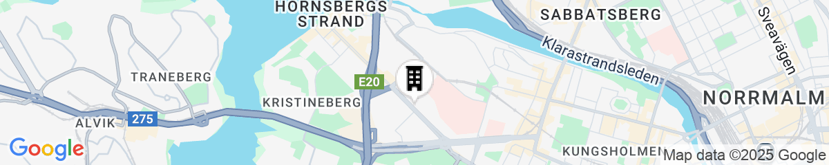 Map for VANDER Kungsholmen Stockholm