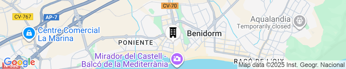 Map for Hotel Montesol Benidorm