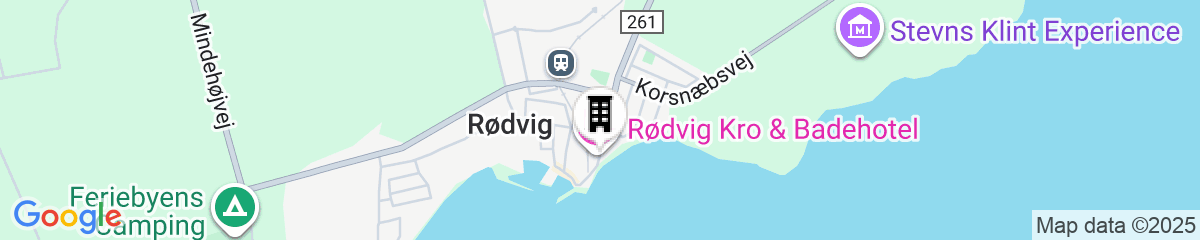 Map for Rødvig Kro og Badehotel