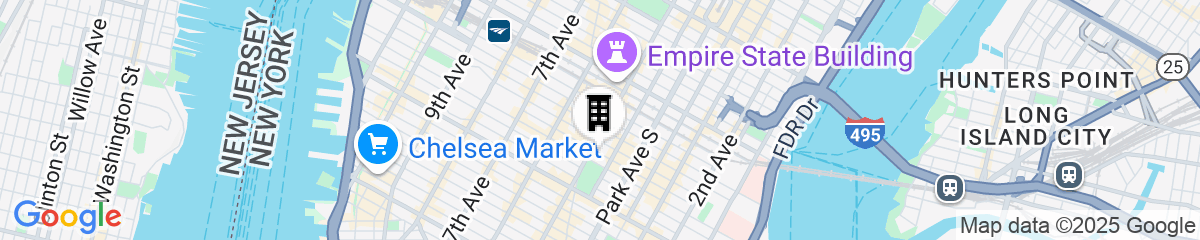 Map for The Evelyn Hotel