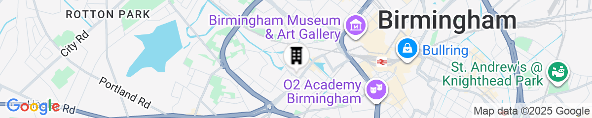 Map for Hilton Garden Inn Birmingham Brindley Place