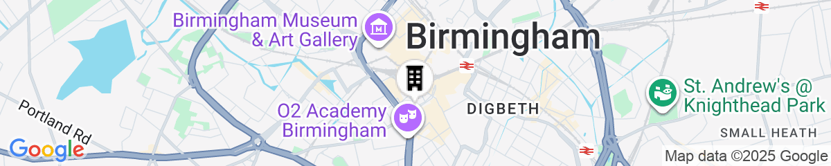 Map for Holiday Inn Birmingham City Centre by IHG