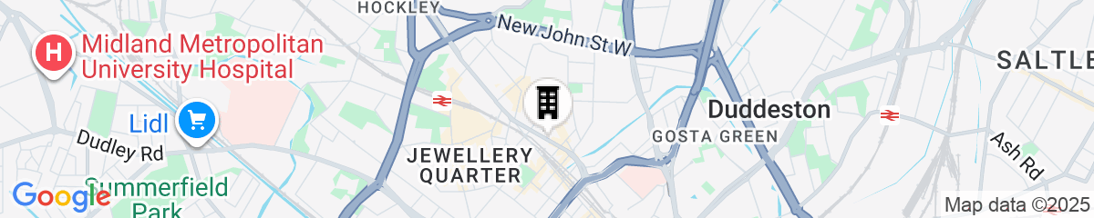 Map for Hampton by Hilton Birmingham Jewellery Quarter