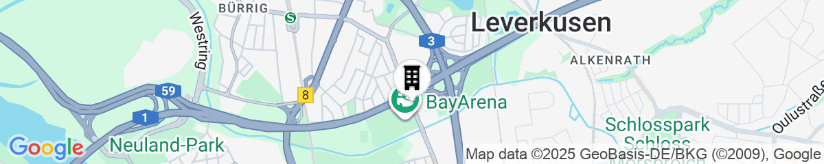 Map for Lindner Hotel Leverkusen Bayarena, part of JdV by Hyatt