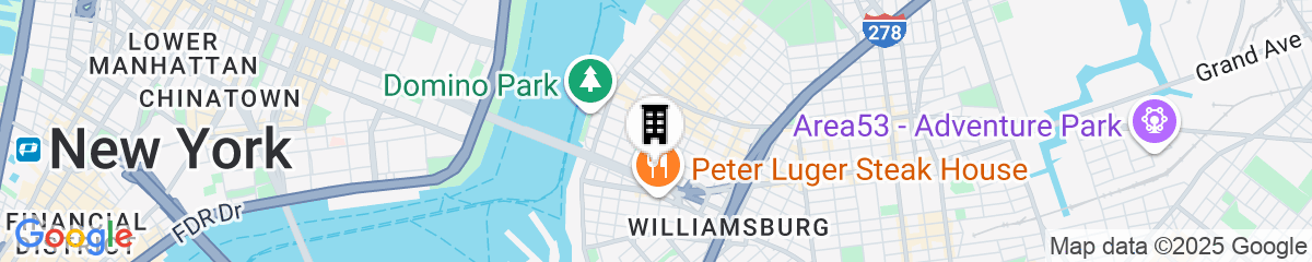 Map for Moxy Brooklyn Williamsburg