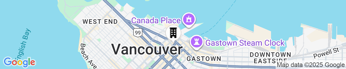 Map for EXchange Hotel Vancouver