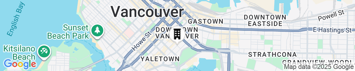 Map for Hotel Blu Vancouver