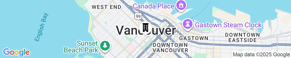 Map for The Sutton Place Hotel Vancouver