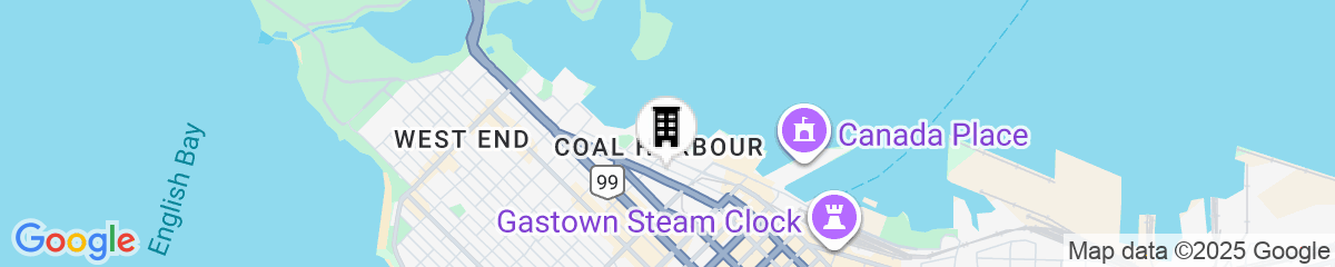 Map for Coast Coal Harbour Vancouver Hotel by APA