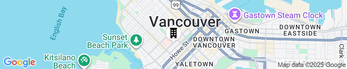 Map for Sheraton Vancouver Wall Centre