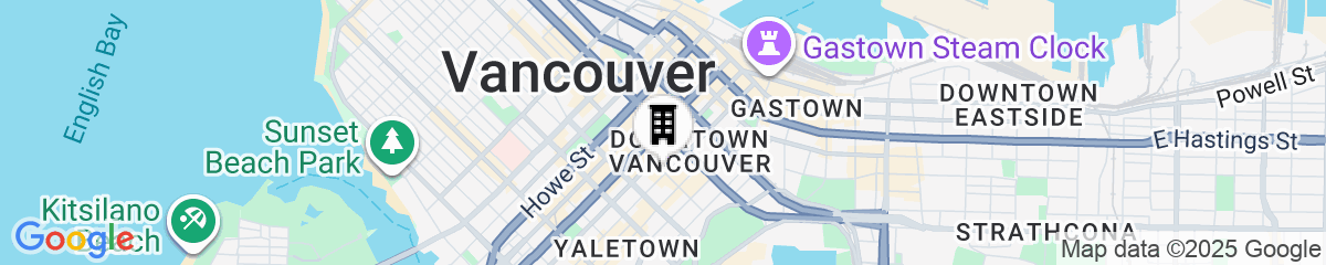 Map for Hilton Vancouver Downtown