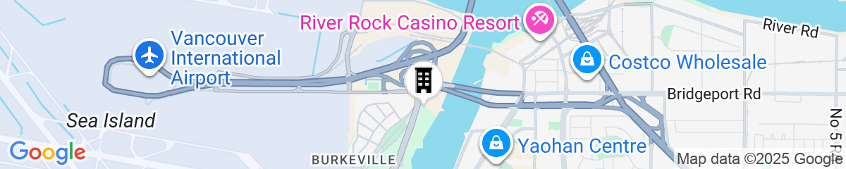 Map for Radisson Blu Vancouver Airport Hotel & Marina