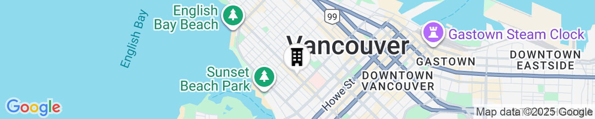 Map for Sandman Suites Vancouver on Davie