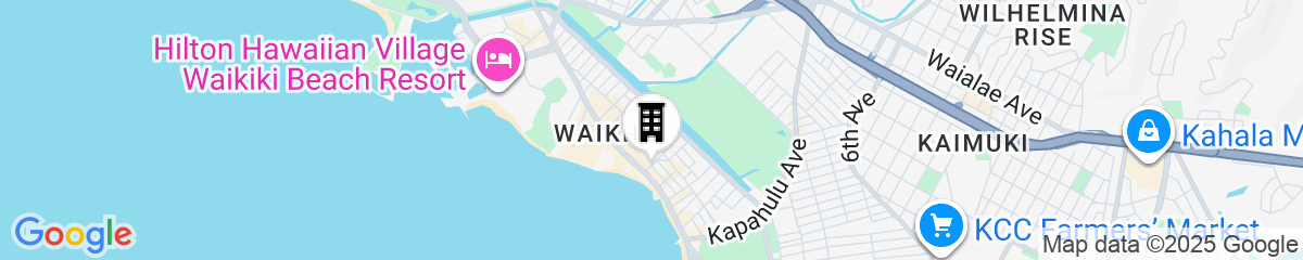 Map for Sheraton Princess Kaiulani Waikiki Beach