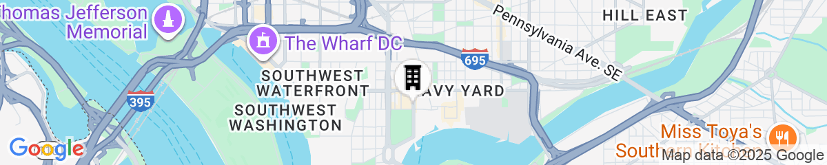 Map for Hampton Inn & Suites Washington DC-Navy Yard