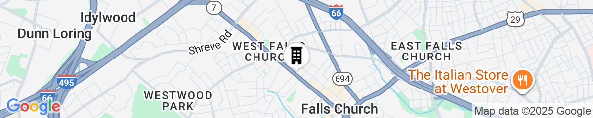 Map for Hilton Garden Inn Falls Church