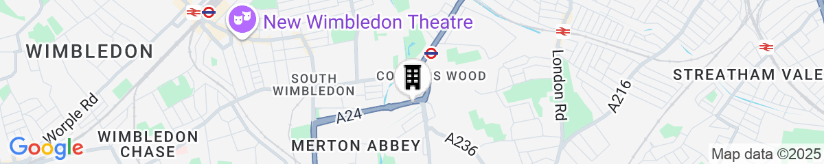 Map for Premier Inn London Wimbledon South