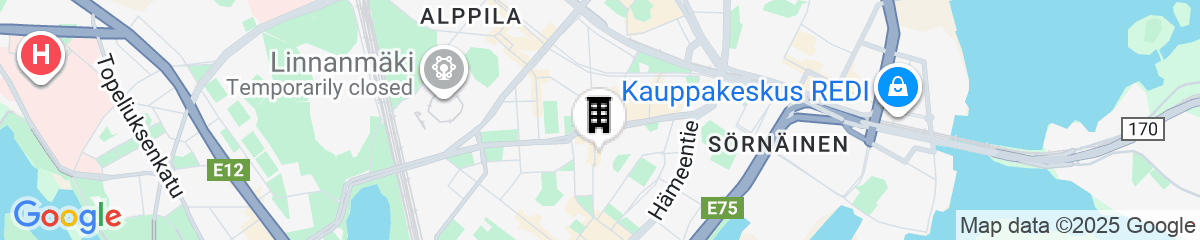 Map for Renovated Top Floor Studio in Kallio