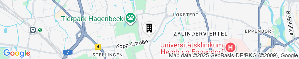 Map for New Living Home Residenzhotel Hamburg