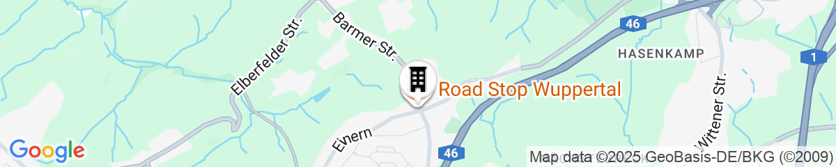 Map for Road Stop Wuppertal Motel
