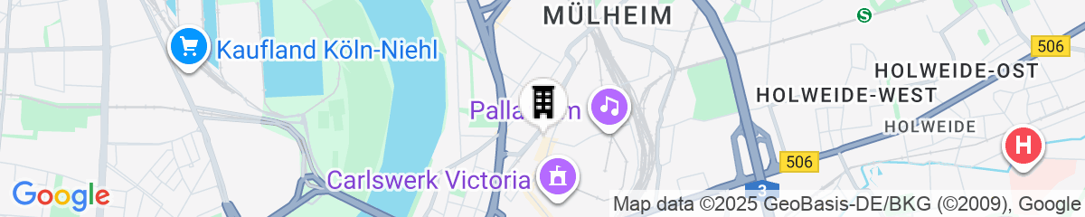 Map for Moxy Cologne Muelheim