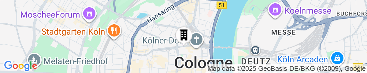 Map for a&o Köln Dom - Hostel