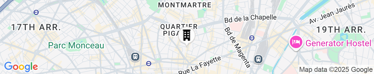 Map for Hôtel Les Matins de Paris & Spa