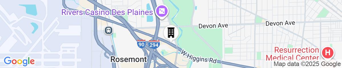 Map for Hampton Inn & Suites Rosemont Chicago O'Hare