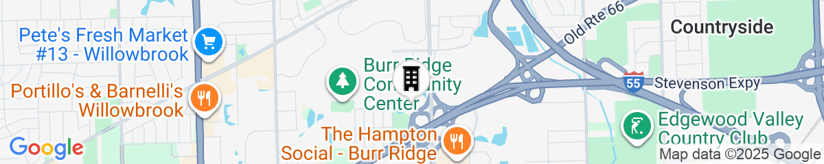 Map for Hampton Inn & Suites Chicago-Burr Ridge