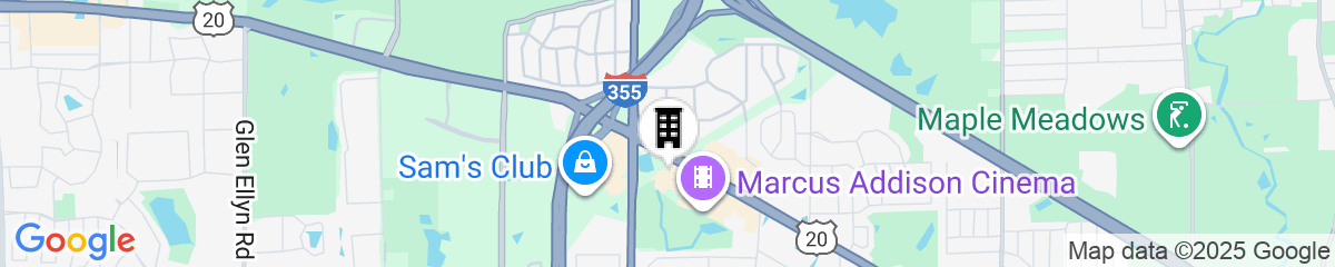 Map for Hampton Inn & Suites Addison