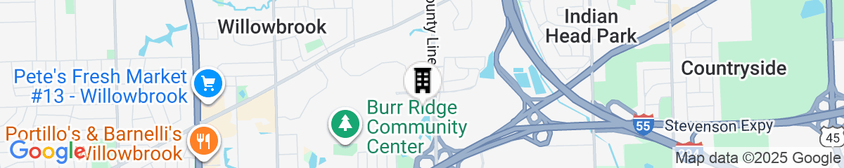 Map for SpringHill Suites by Marriott Chicago Southwest at Burr Ridge/Hinsdale