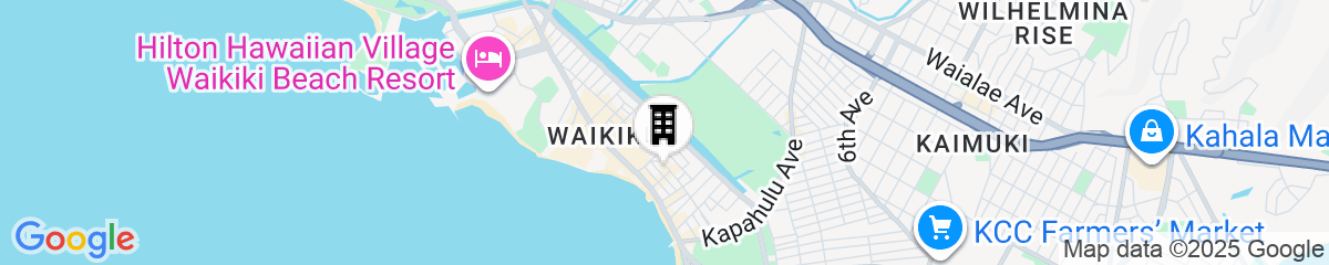 Map for Castle Bamboo Waikīkī Hotel