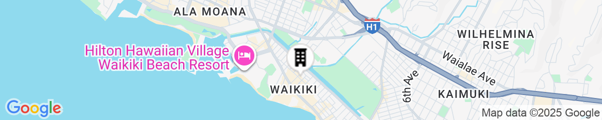 Map for Courtyard by Marriott Waikiki Beach