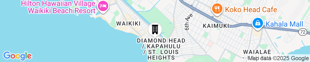 Map for Waikiki Sunset Close to Beach with Parking