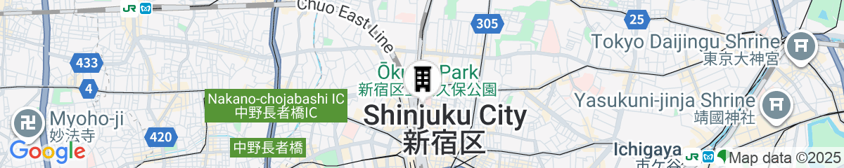 Map for HOTEL GROOVE SHINJUKU, A PARKROYAL Hotel