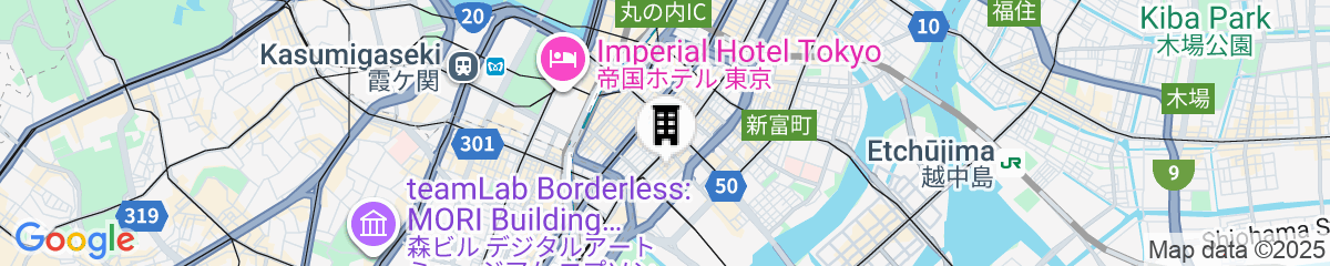 Map for Dormy Inn Premium Ginza Hot Springs