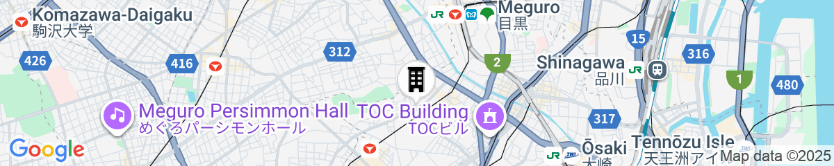 Map for Hotel Vintage Meguro Fudomae