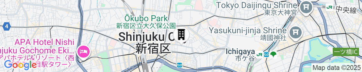 Map for Onsen Ryokan Yuen Shinjuku