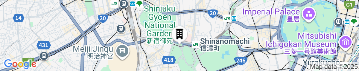 Map for Mitsui Garden Hotel Jingugaien Tokyo Premier