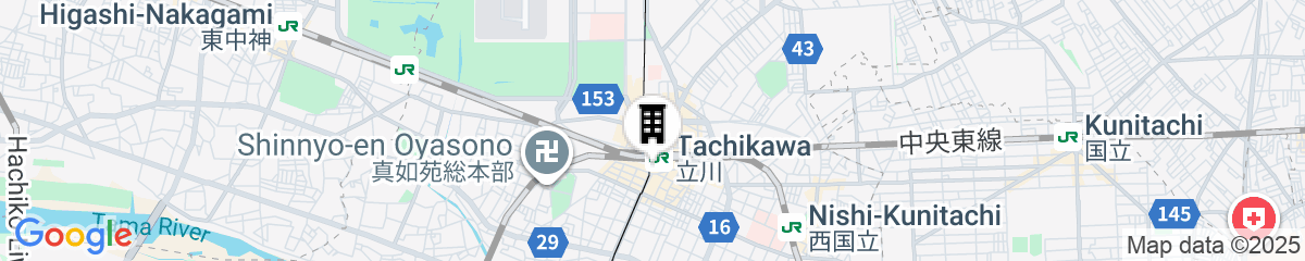 Map for JR East Hotel Mets Tachikawa