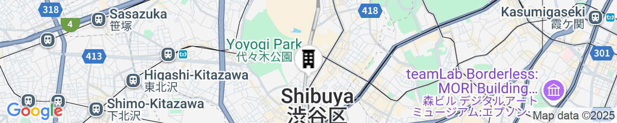 Map for Dormy Inn Premium Shibuya Jingumae Hot Spring