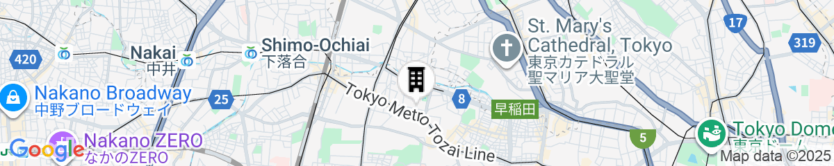 Map for AOMUGI-HOTEL-Nishi-Waseda