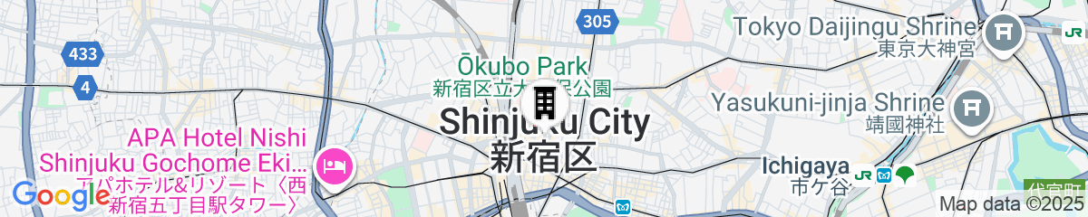 Map for Popular Shinjuku area Maximum12 People