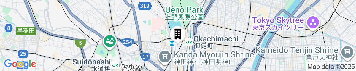 Map for MIMARU Tokyo Ueno Okachimachi