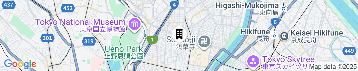 Map for KOKO HOTEL Residence Asakusa Kappabashi