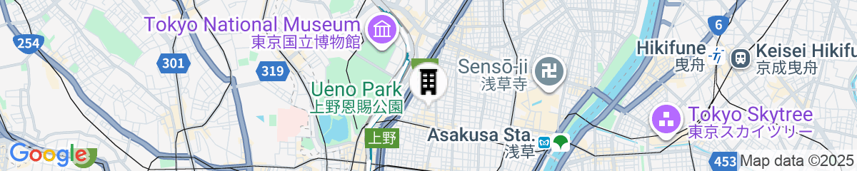 Map for MIMARU Tokyo Ueno Inaricho