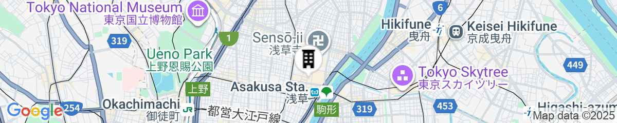 Map for Remon House Asakusa Tokyo