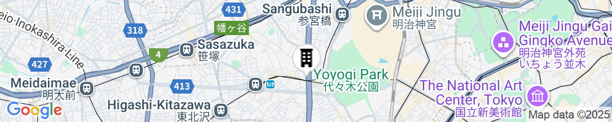 Map for almond hostel & cafe Shibuya
