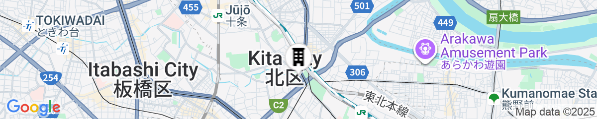 Map for Tokyo Guest House Ouji Music Lounge - Hostel